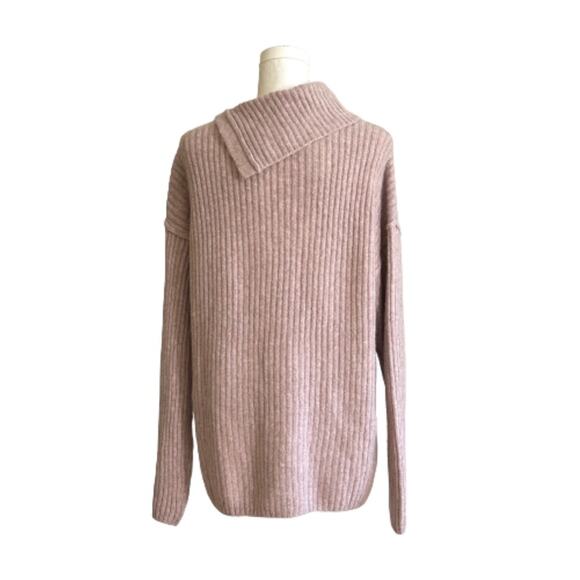 Verve Ami Womens Pink Split Shawl Cowl Neck Soft Cable Knit Tunic Sweater XL NEW - Picture 5 of 12